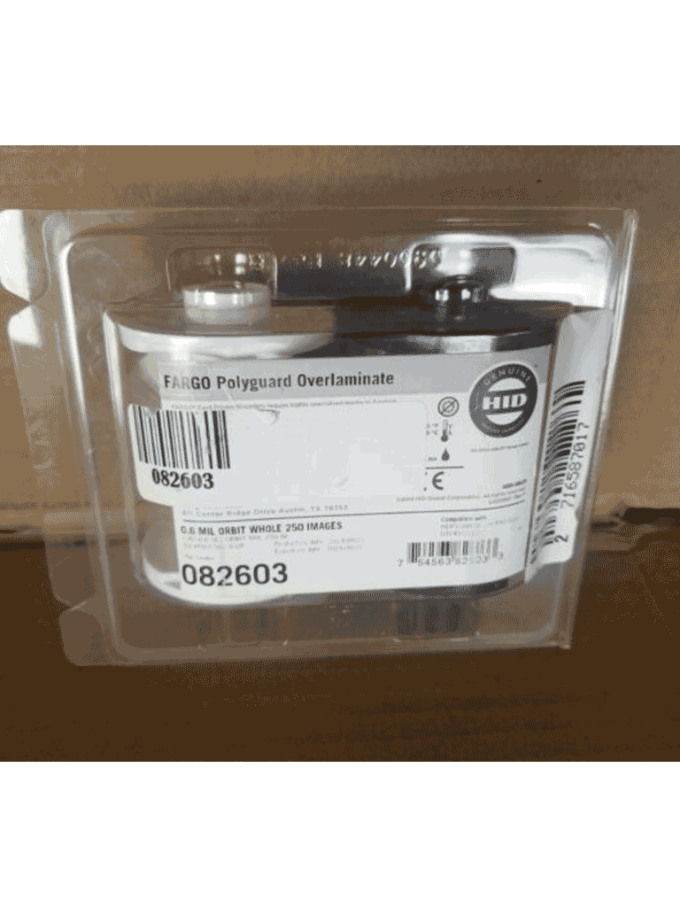 Cinta para laminado transparente de 250 impresiones/ Polyguard 82603 0.6 Mil compatible con laminador de HDP5000/ Imagen orbita de alta seguridad