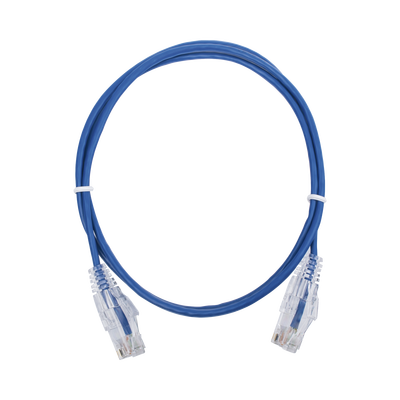 Cable de Parcheo Slim UTP Cat6 - 1 Metro (3.28 Pies), Azul, Diámetro Reducido (28 AWG)