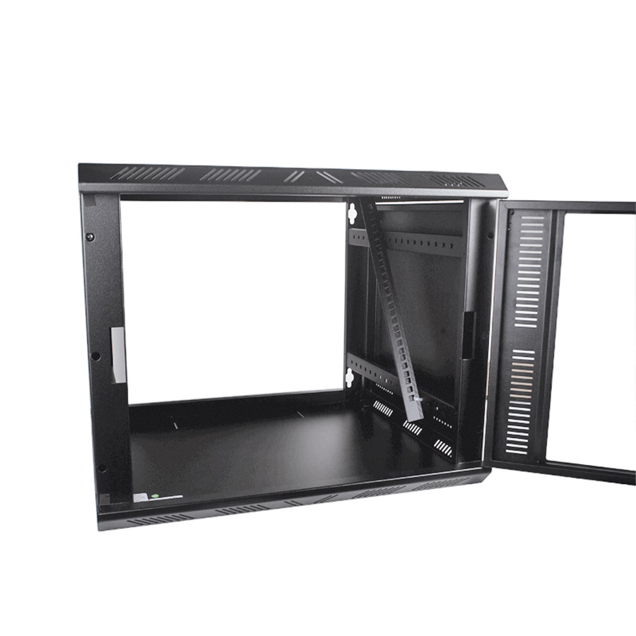 Gabinete para Montaje en Pared Fijo, con 9 Unidades de Rack, de 19in, Puerta de Cristal Templado, Fabricado en Acero