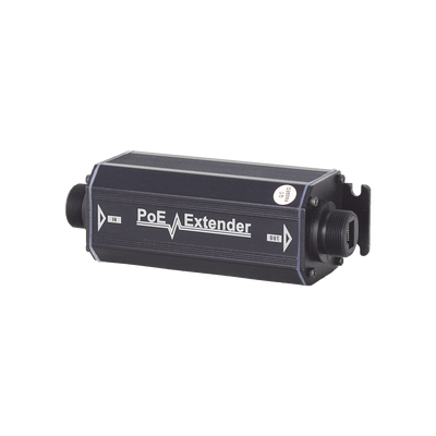Extensor PoE / 100 Metros / Intemperie (IP66) / 60 Watts / 1 Puerto de Entrada / 1 Puerto de Salida PoE / No requiere alimentación.