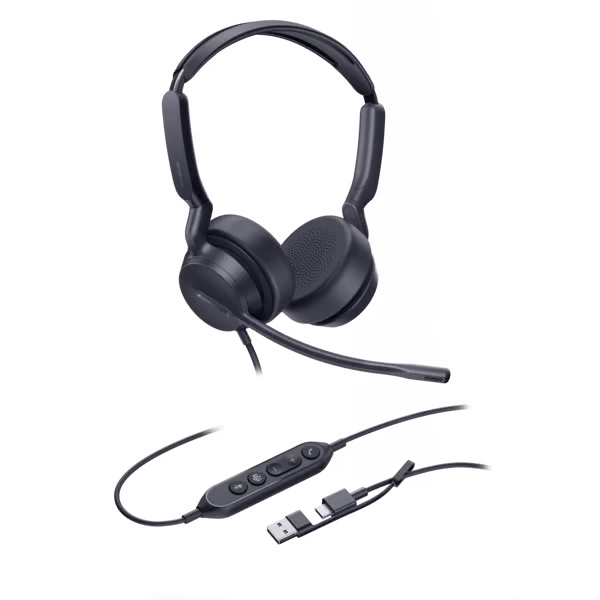 Diadema Alámbrica Yealink UH42 Dual con Audio HD y Conectividad USB-C/A Certificada con Microsoft Teams