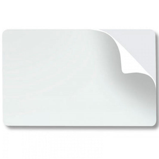 Tarjeta PVC de 10 mls con adhesivo para pegar sobre tarjeta de proximidad compatible con tarjetas Clamshell