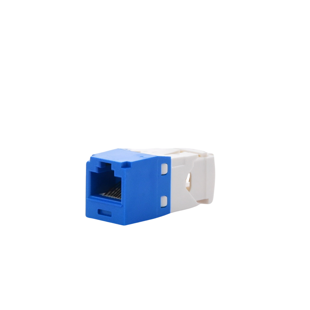 Conector Jack RJ45 Estilo TG, Mini-Com, Categoría 6, de 8 Posiciones y 8 Cables, Color Azul