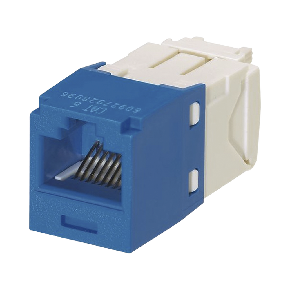 Conector Jack RJ45 Estilo TG, Mini-Com, Categoría 6, de 8 Posiciones y 8 Cables, Color Azul