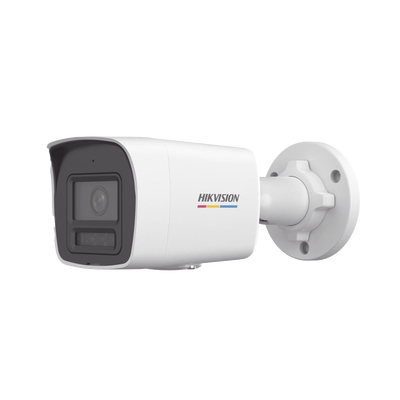 [Dual Light + ColorVu] Bala IP 4 Megapixel / Lente 2.8 mm / 30 mts IR + 30 mts Luz Blanca / Micrófono Integrado / ACUSENSE Lite / Exterior IP67 / dWDR / PoE / Micro SD