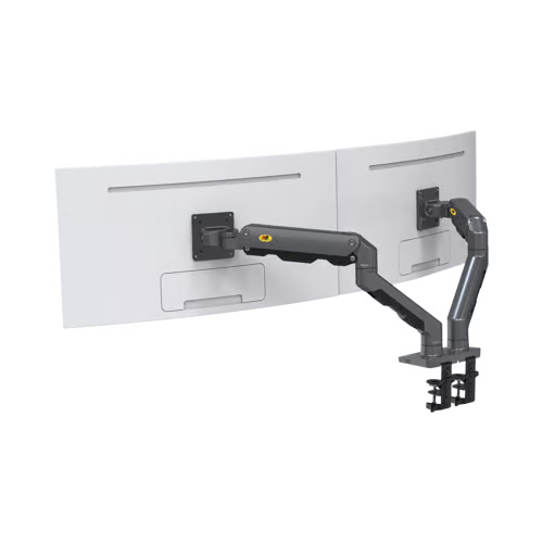 Montaje de Escritorio articulado para 2 monitores de 27-34" /  Soporta hasta 16 kg  por brazo/ Vesa 75 x 75 / 100 x 100 / Acero / Giro: 360°