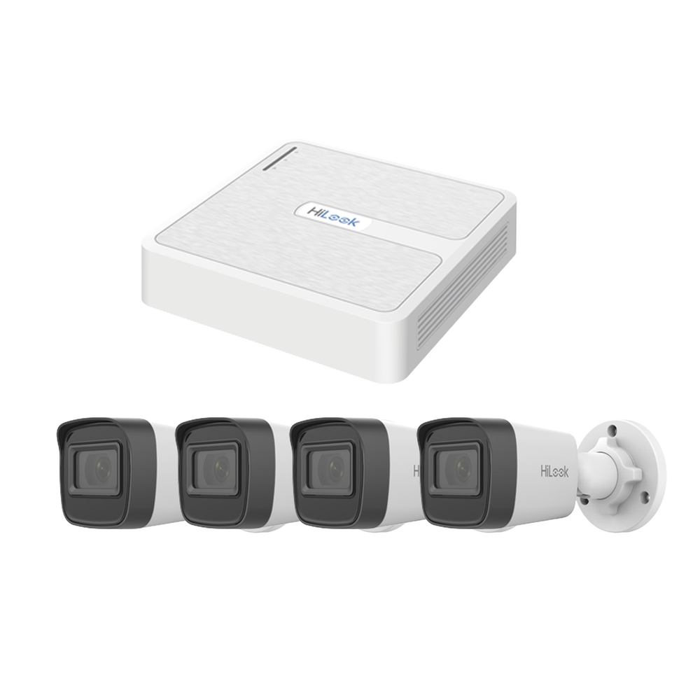 Kit IP 2 Megapixel / NVR de 8 Canales con 8 Puertos PoE  / 4 Cámaras IP Bala para Exterior