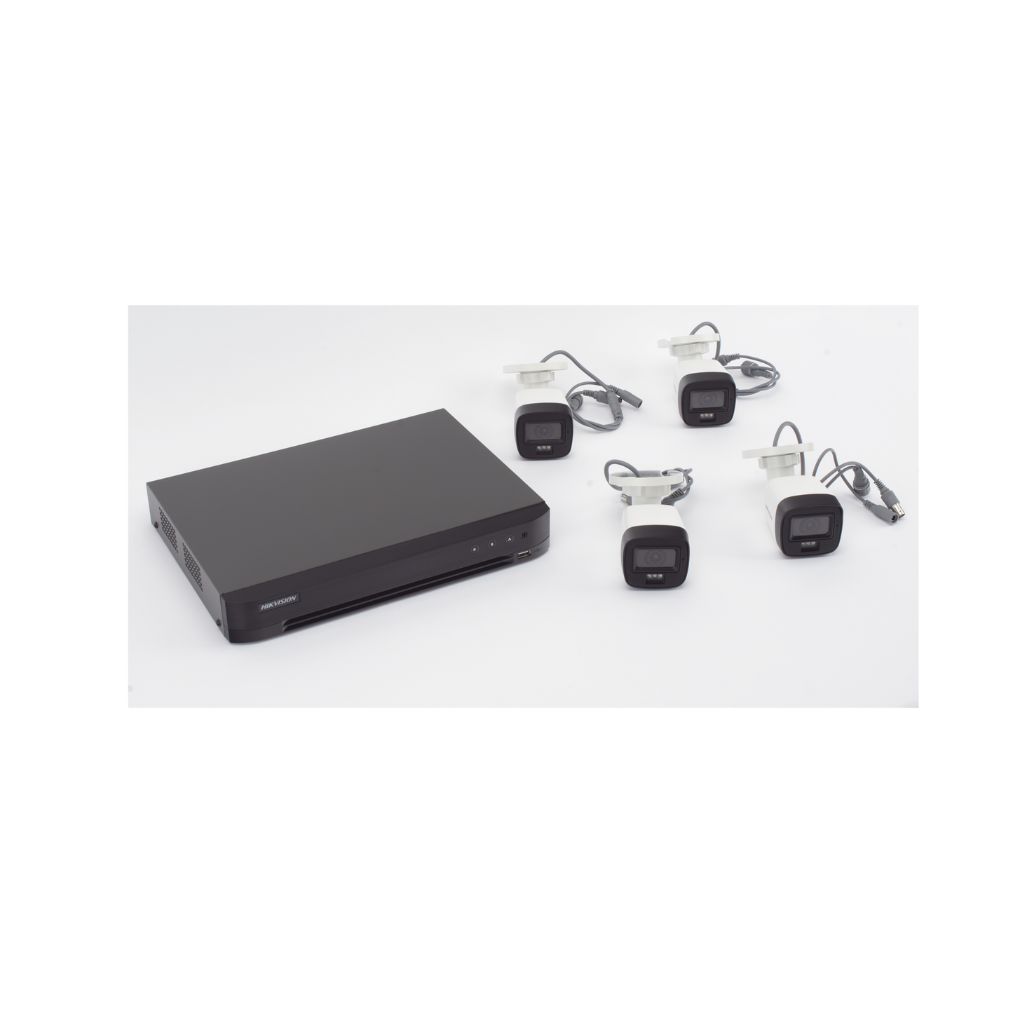 [Dual Light] Kit TurboHD 3K (5 Megapixel) / DVR 4 Canales / 4 Cámaras Bala para Exterior y Metal / Micrófono Integrado / Accesorios de Interconexión / Fuente de Poder