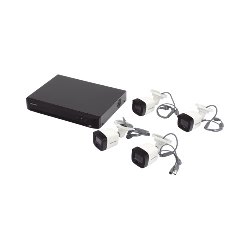 [Dual Light] Kit TurboHD 3K (5 Megapixel) / DVR 4 Canales / 4 Cámaras Bala para Exterior y Metal / Micrófono Integrado / Accesorios de Interconexión / Fuente de Poder