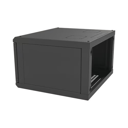 Gabinete para Montaje en Pared, con Puerta de Cristal Templado, Cuerpo Fijo, con 6 Unidades de Rack, de 19in, Fabricado en Acero