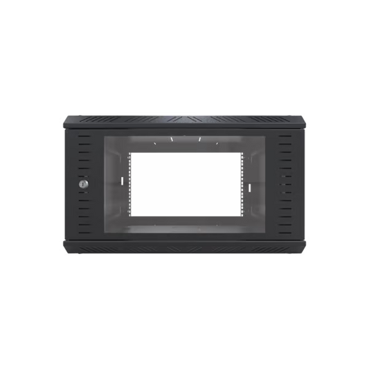 Gabinete para Montaje en Pared, con Puerta de Cristal Templado, Cuerpo Fijo, con 6 Unidades de Rack, de 19in, Fabricado en Acero