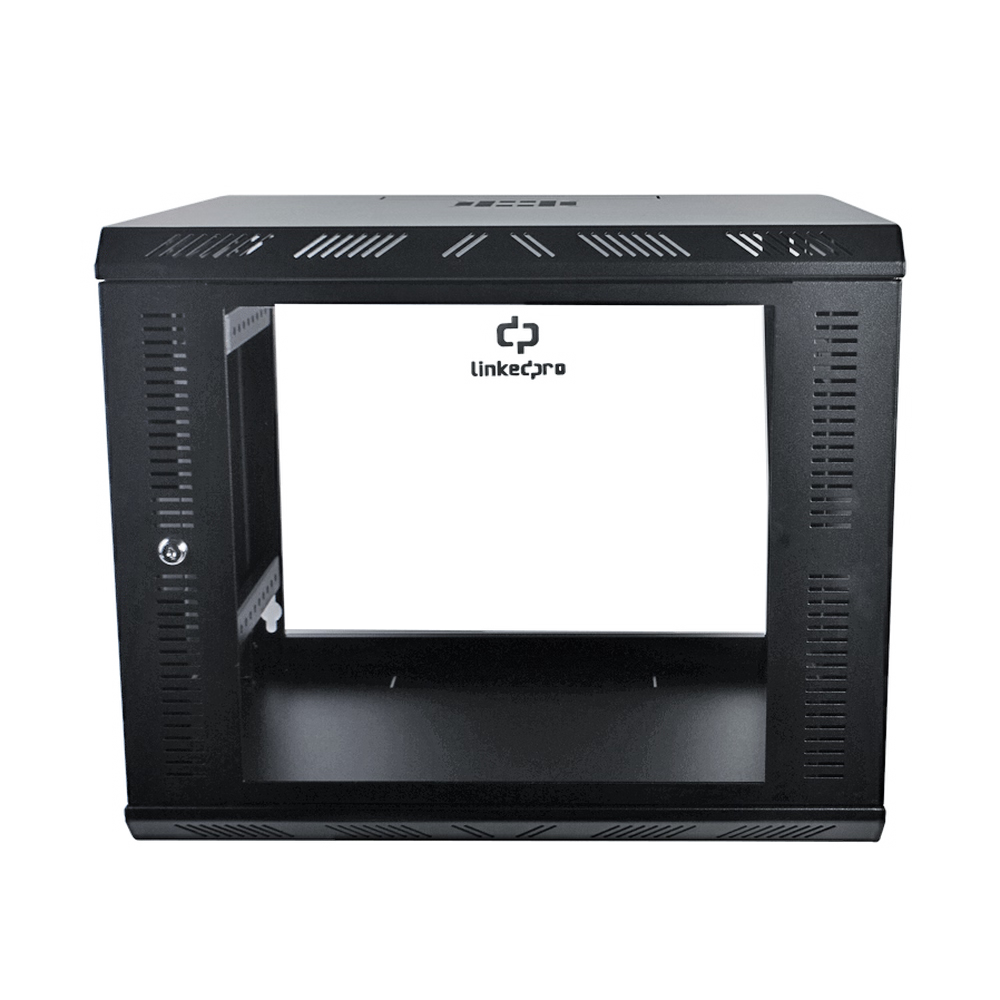 Gabinete para Montaje en Pared Fijo, con 9 Unidades de Rack, de 19in, Puerta de Cristal Templado, Fabricado en Acero