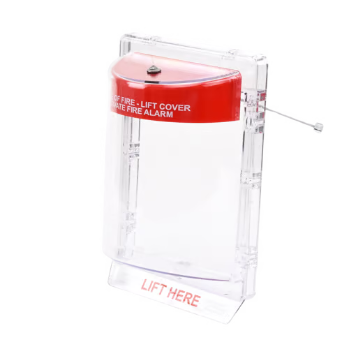 Cubierta Protectora Serie Stopper II® De Policarbonato Super Resistente, Montaje Empotrado, Texto En Inglés, Sin Bocina