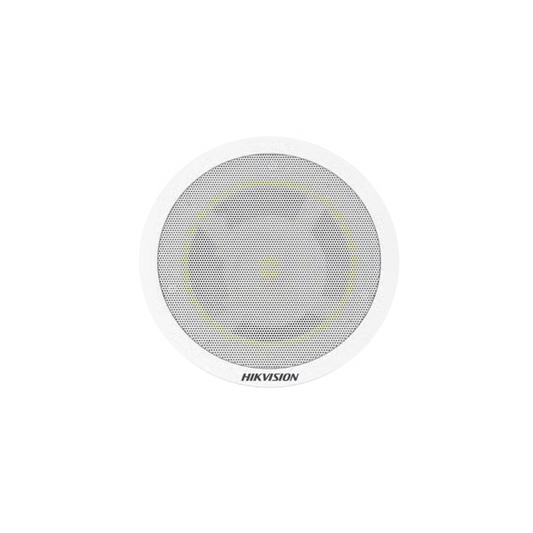 Bocina (Altavoz) IP con Bluetooth | Montaje en Plafón | 3 Watts | PoE+ | Biblioteca de Audios Pregrabados | Entrada de alarma | Hik-Connect / HikCentral Profesional | Compatible con Bocinas secundarias