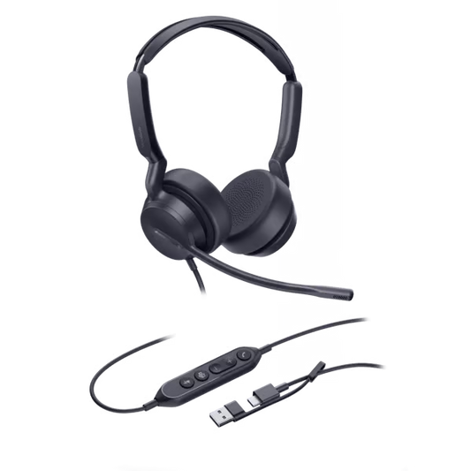 Diadema Alámbrica Yealink UH42 Dual con Audio HD y Conectividad USB-C/A Certificada con Microsoft Teams