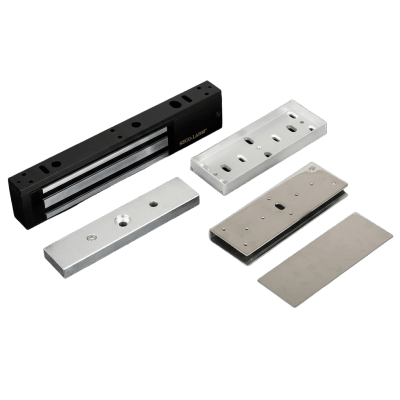 Kit Para Control de Acceso Incluye Chapa Magnética de 600 Lbs / Montaje En "U" Para Puerta de Cristal /  Uso Interior / Certificación UL / Color Negro / Diseño Elegante